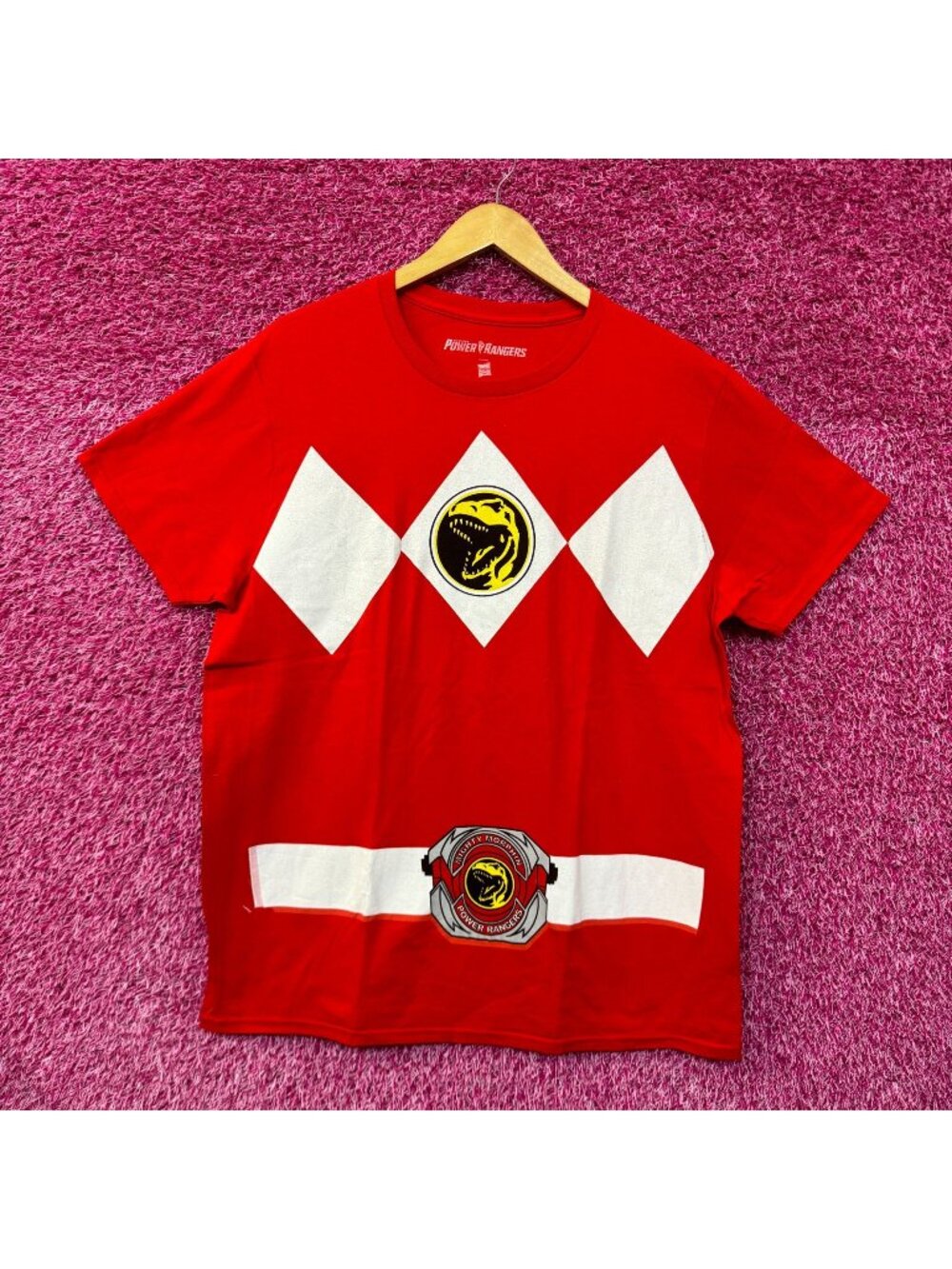 Tyrannosaurus Rex Red Power Ranger Costume Hasbro Tee L